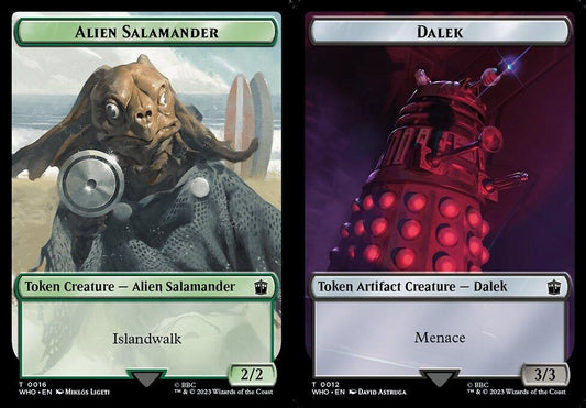 Alien Salamander (0016) // Dalek (0012) Double-Sided Token - Foil