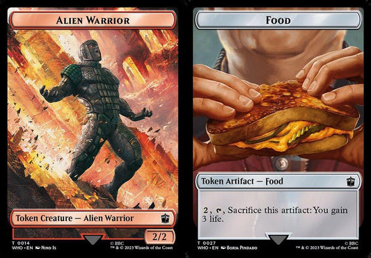 Alien Warrior (0014) // Food (0027) Double-Sided Token