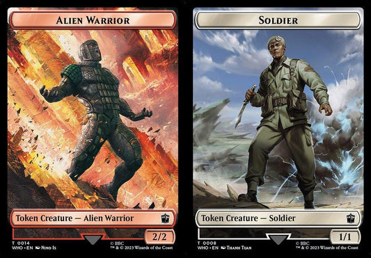 Alien Warrior (0014) // Soldier (0008) Double-Sided Token - Foil
