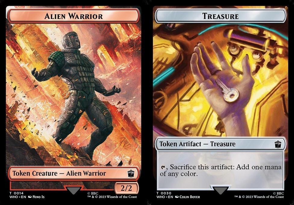 Alien Warrior (0014) // Treasure (0030) Double-Sided Token