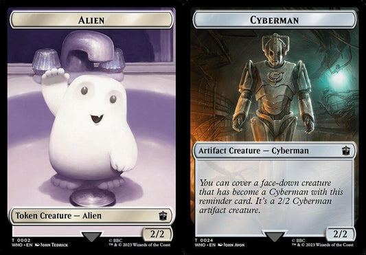 Alien (0002) // Cyberman (0024) Double-Sided Token - Foil