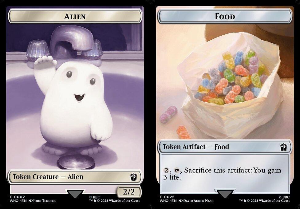 Alien (0002) // Food (0025) Double-Sided Token - Foil