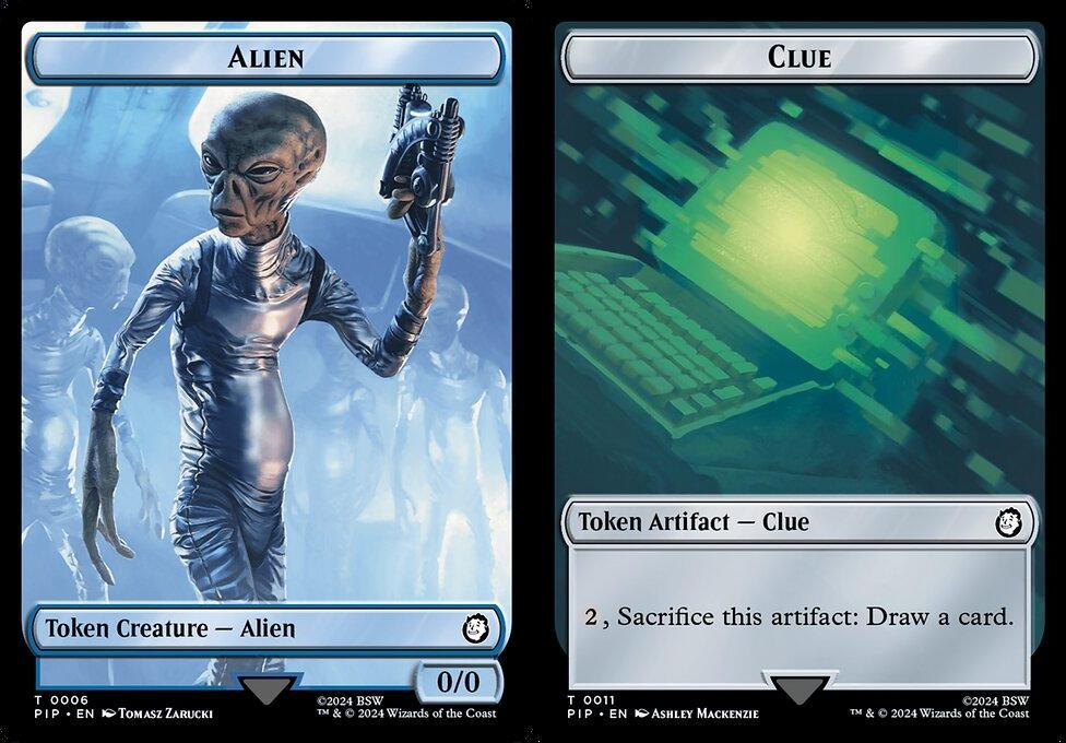 Alien (0006) // Clue (0011) Double-Sided Token