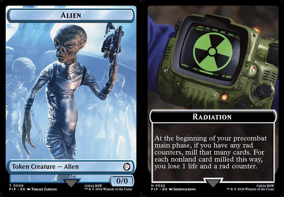 Alien (0006) // Radiation (0022) Double-Sided Token - Foil