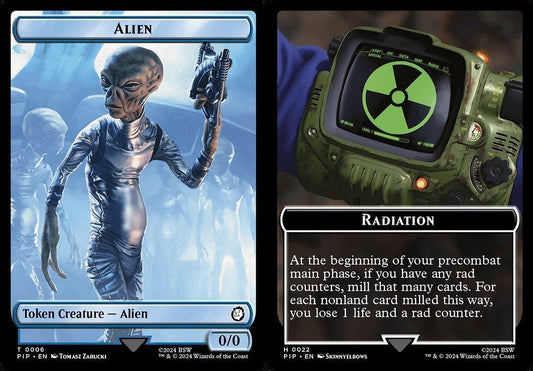 Alien (0006) // Radiation (0022) Double-Sided Token - Foil