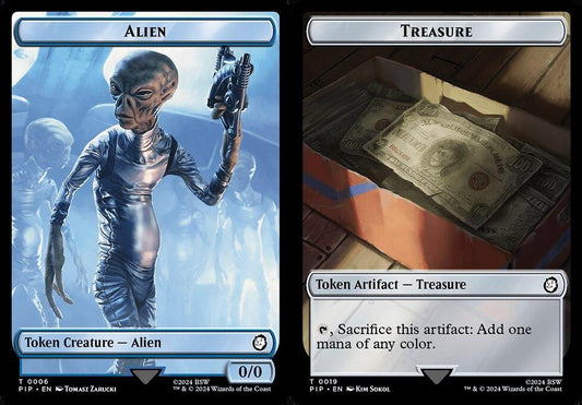 Alien (0006) // Treasure (0019) Double-Sided Token - Foil