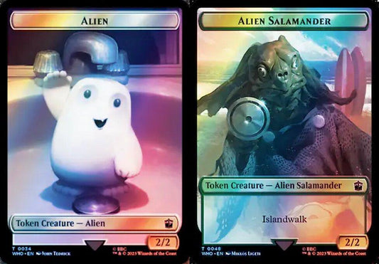 Alien (0034) // Alien Salamander (0048) Double-Sided Token - Surge Foil