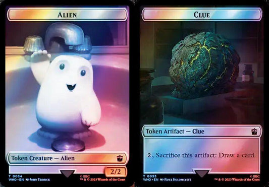 Alien (0034) // Clue (0053) Double-Sided Token - Surge Foil