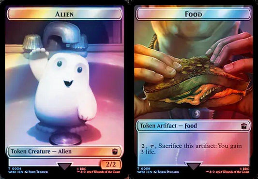 Alien (0034) // Food (0059) Double-Sided Token - Surge Foil