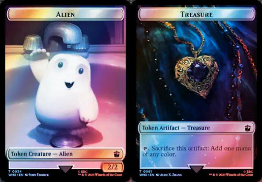 Alien (0034) // Treasure (0061) Double-Sided Token - Surge Foil