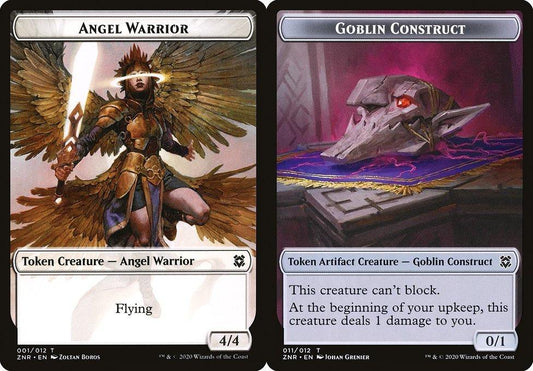 Angel Warrior (001) // Goblin Construct (011) Double-Sided Token - Foil