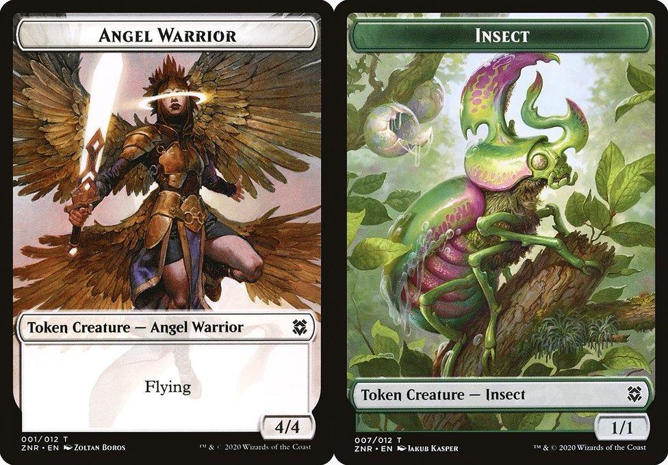 Angel Warrior (001) // Insect (007) Double-Sided Token - Foil