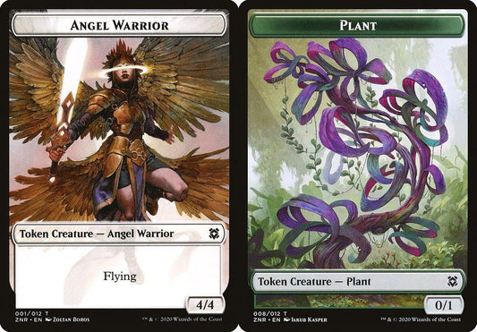 Angel Warrior (001) // Plant (008) Double-Sided Token - Foil