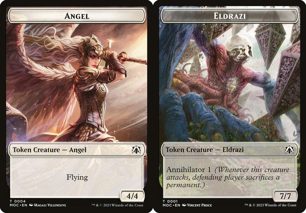 Angel (0004) // Eldrazi (0001) Double-Sided Token