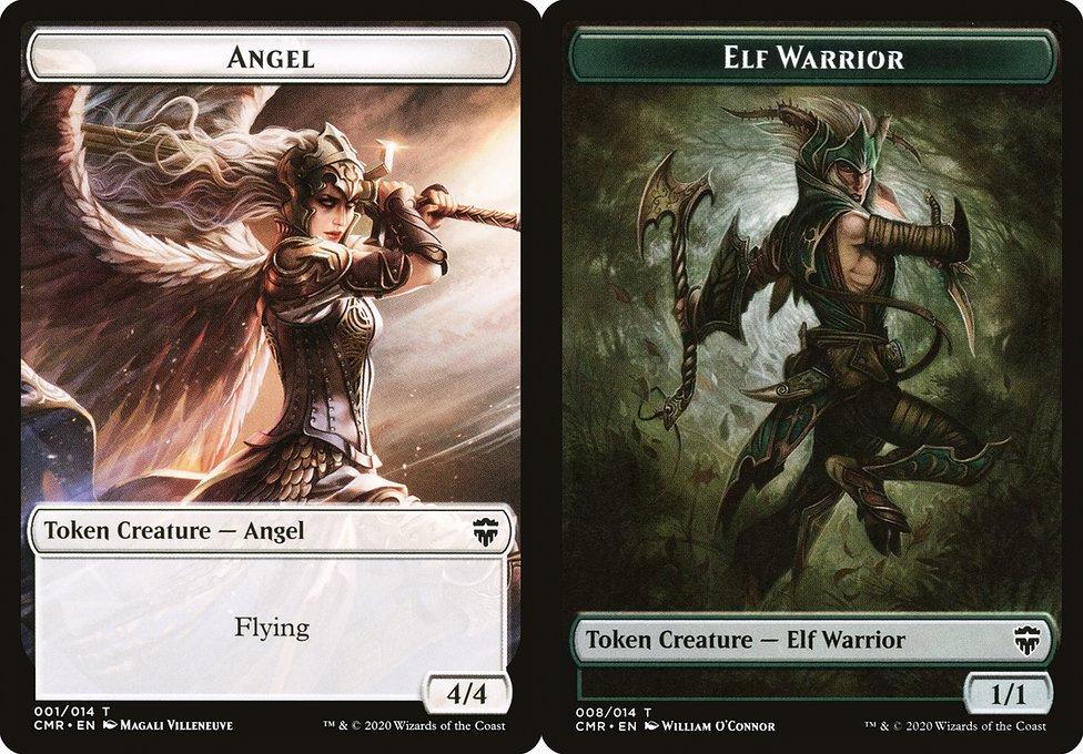 Angel (001) // Elf Warrior (008) Double-Sided Token - Foil