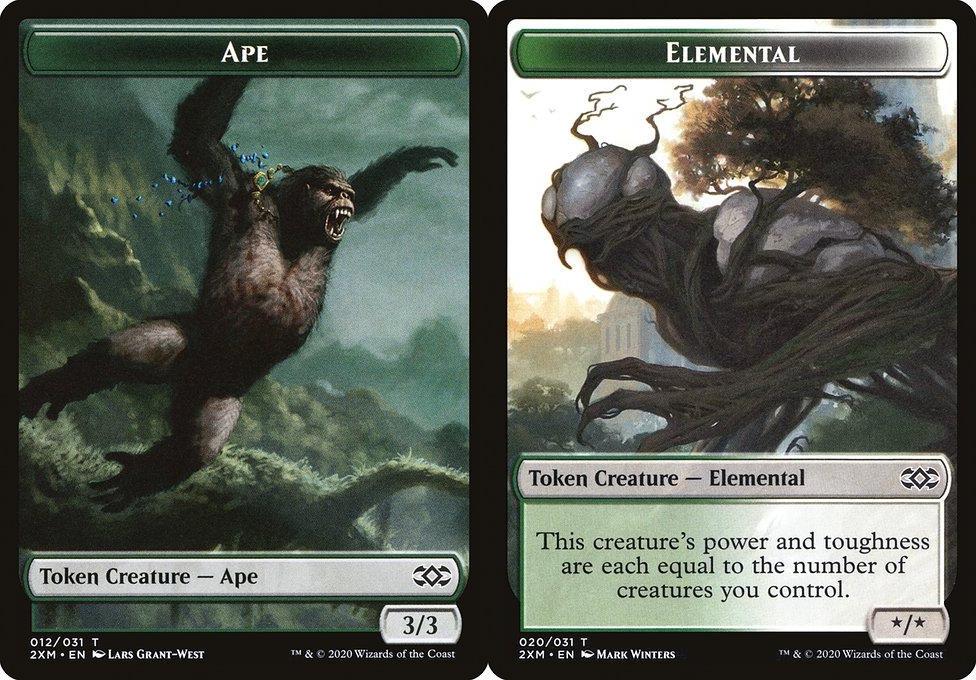 Ape (012) // Elemental (020) Double-Sided Token - Foil