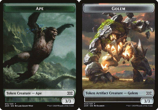 Ape (012) // Golem (023) Double-Sided Token - Foil