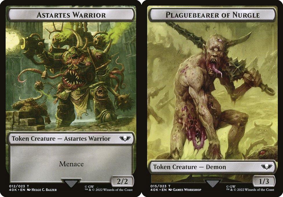 Astartes Warrior (012) // Plaguebearer of Nurgle (015) Double-Sided Token