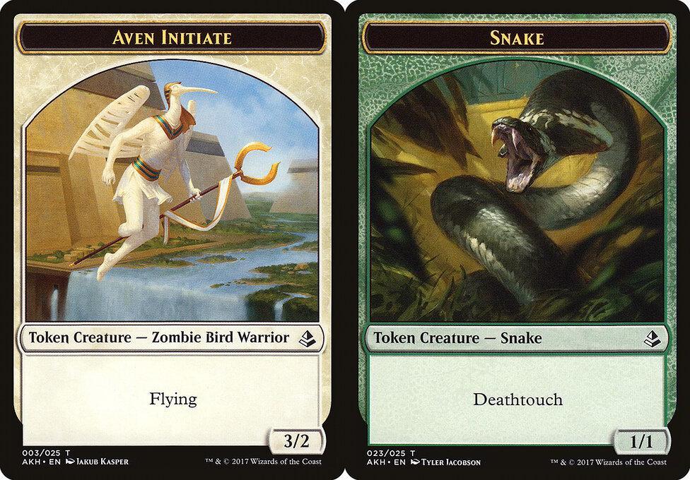 Aven Initiate (003) // Snake (023) Double-Sided Token