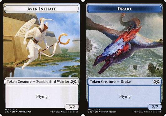 Aven Initiate (004) // Drake (010) Double-Sided Token - Foil