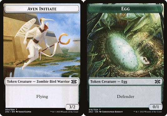 Aven Initiate (004) // Egg (016) Double-Sided Token - Foil