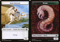 Aven Initiate (004) // Worm (020) Double-Sided Token - Foil