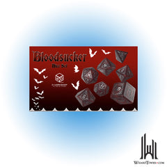 Dice Set - Bloodsucker Shimmering Red / Silver 7ct