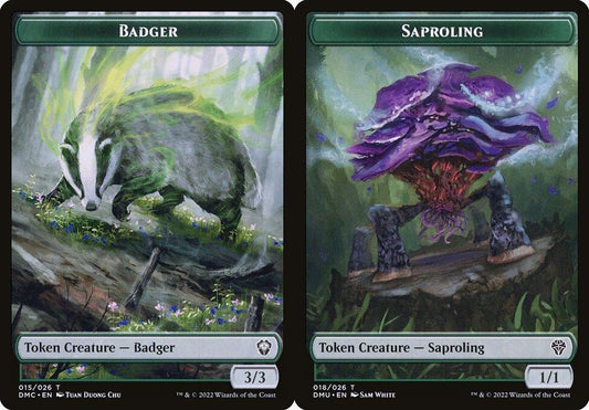 Badger (015) // Saproling (018) Double-Sided Token - Foil
