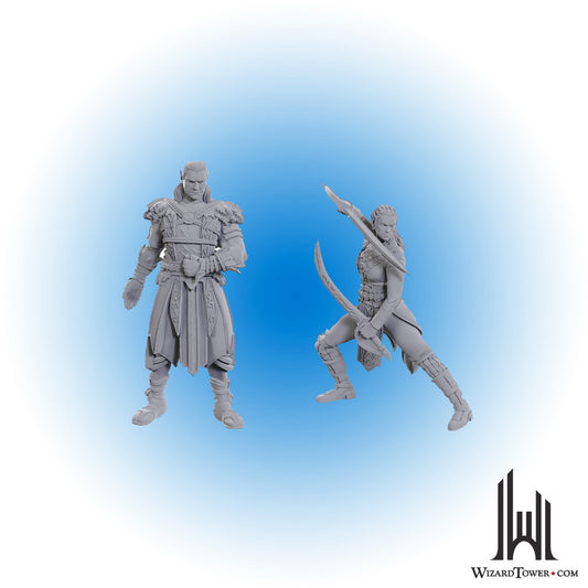 Unpainted Miniature - Baldur's Gate 3 - Jaheira and Halsin