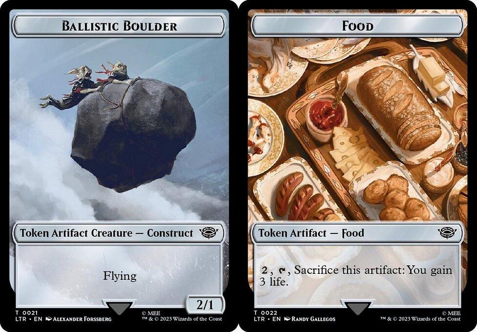 Ballistic Boulder (021) // Food (022) Double-Sided Token - Surge Foil