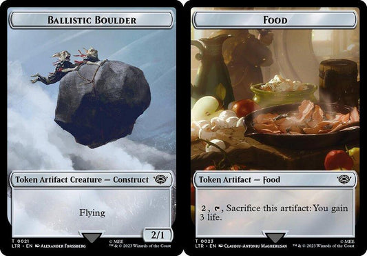 Ballistic Boulder (021) // Food (023) Double-Sided Token - Surge Foil