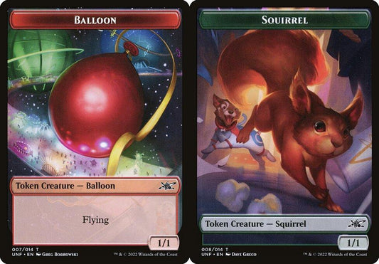 Balloon (007) // Squirrel (008) Double-Sided Token - Foil