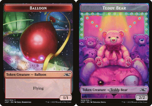 Balloon (007) // Teddy Bear (009) Double-Sided Token - Foil