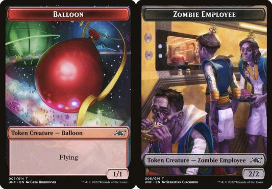 Balloon (007) // Zombie Employee (006) Double-Sided Token - Foil