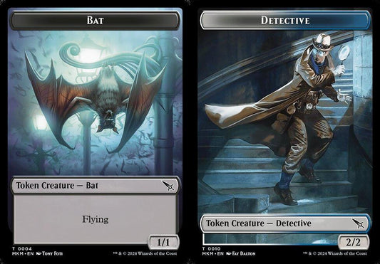 Bat (0004) // Detective (0010) Double-Sided Token - Foil