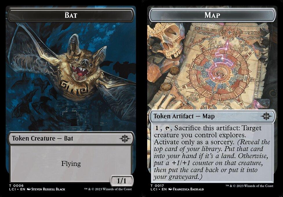 Bat (0006) // Map (0017) Double-Sided Token - Foil