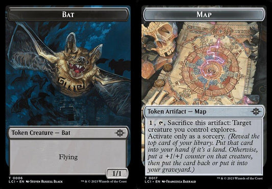 Bat (0006) // Map (0017) Double-Sided Token - Foil