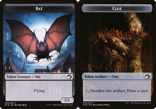 Bat (004) // Clue (016) Double-Sided Token - Foil