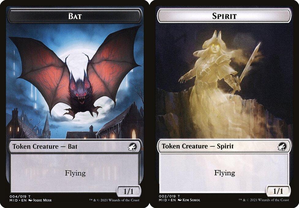 Bat (004) // Spirit (002) Double-Sided Token - Foil