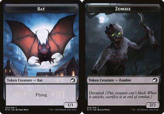 Bat (004) // Zombie (005) Double-Sided Token - Foil