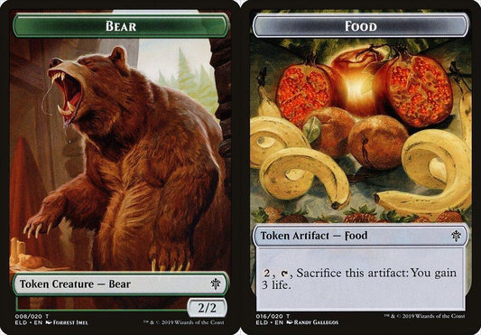 Bear (008) // Food (016) Double-Sided Token - Foil