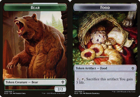 Bear (008) // Food (017) Double-Sided Token - Foil