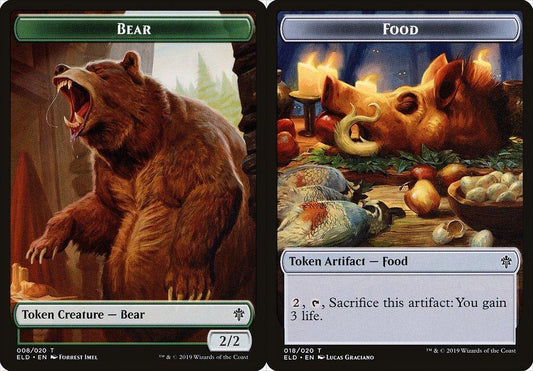 Bear (008) // Food (018) Double-Sided Token - Foil