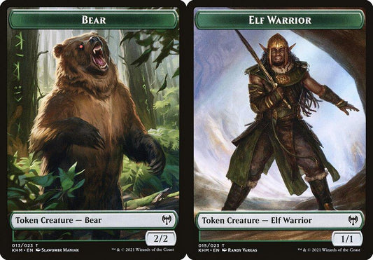 Bear (013) // Elf Warrior (015) Double-Sided Token - Foil