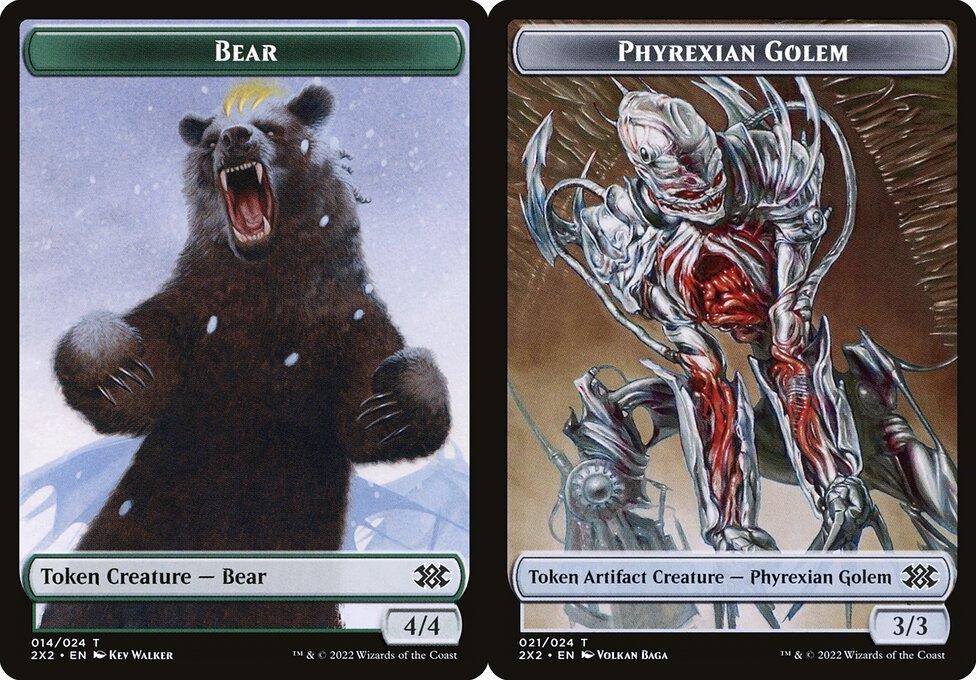 Bear (014) // Phyrexian Golem (021) Double-Sided Token - Foil