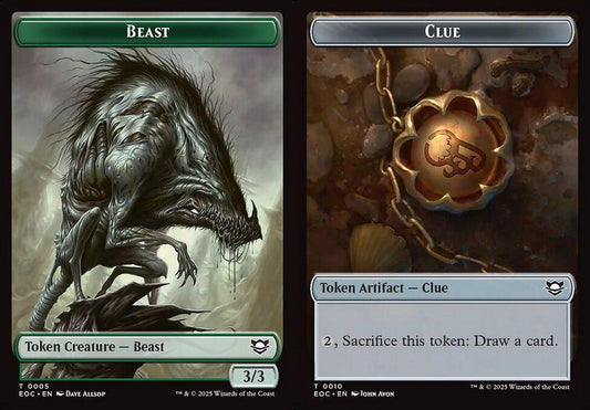 Beast (0005) // Clue (0010) Double-Sided Token - Foil