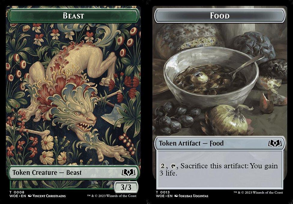 Beast (0008) // Food (0013) Double-Sided Token - Foil