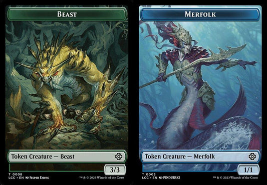 Beast (0008) // Merfolk (0003) Double-Sided Token