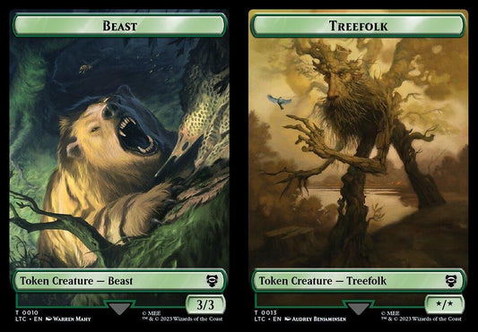 Beast (0010) // Treefolk (0013) Double-Sided Token