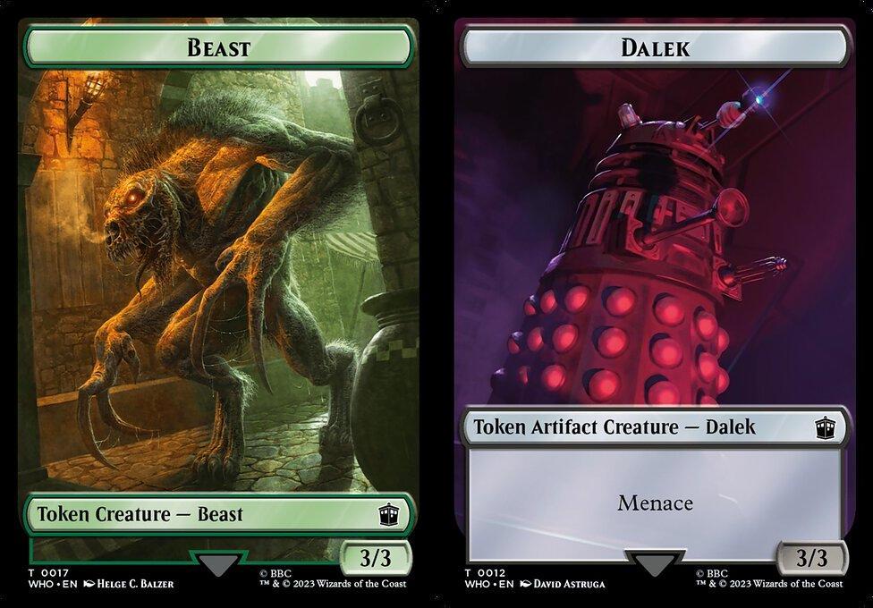Beast (0017) // Dalek (0012) Double-Sided Token - Foil